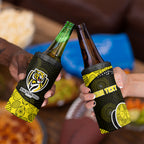 Personalized Richmond Football 4 in 1 Can Cooler Tumbler Easter Egg Pattern Yellow Black Tribal Dot Art Style
