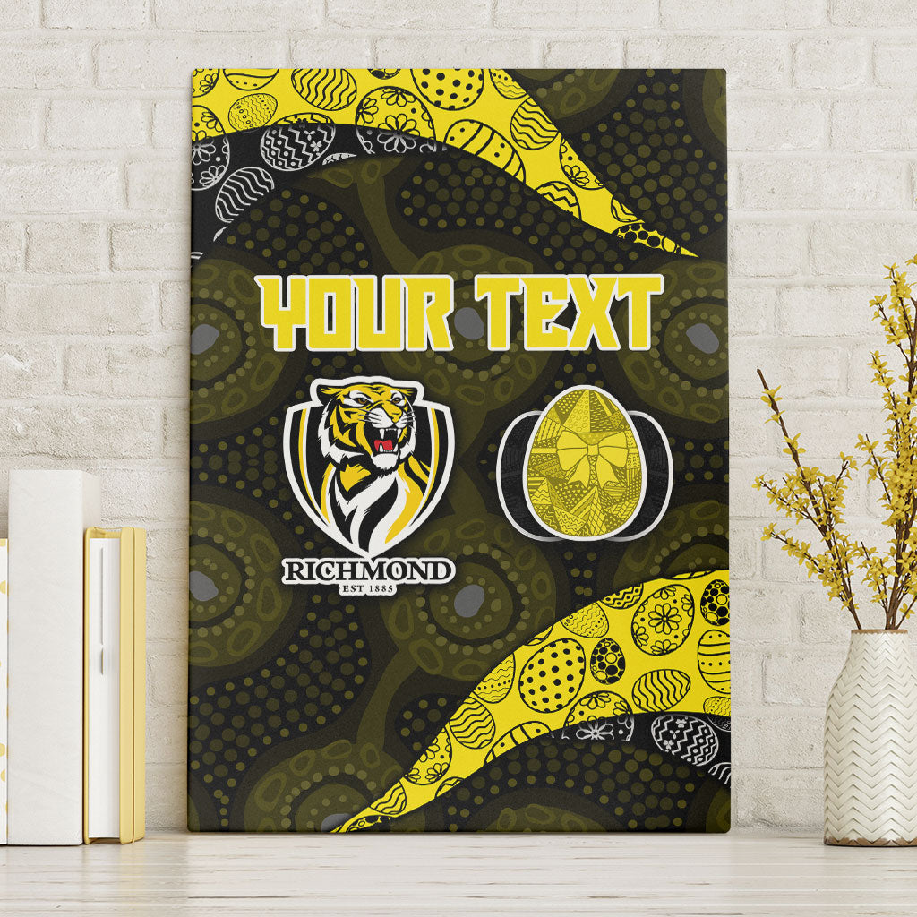 Personalized Richmond Football Canvas Wall Art Easter Egg Pattern Yellow Black Tribal Dot Art Style