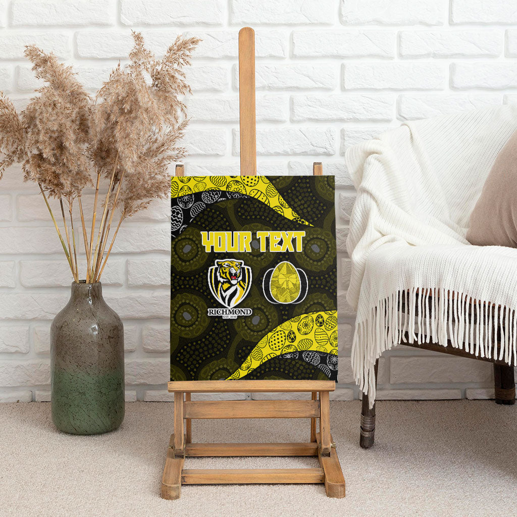 Personalized Richmond Football Canvas Wall Art Easter Egg Pattern Yellow Black Tribal Dot Art Style