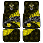 Personalized Richmond Football Car Mats Easter Egg Pattern Yellow Black Tribal Dot Art Style