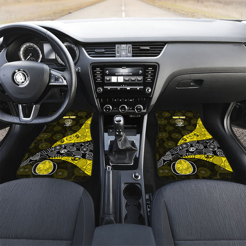 Personalized Richmond Football Car Mats Easter Egg Pattern Yellow Black Tribal Dot Art Style