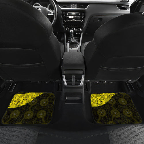 Personalized Richmond Football Car Mats Easter Egg Pattern Yellow Black Tribal Dot Art Style