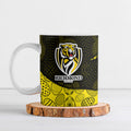 Personalized Richmond Football Ceramic Mug Easter Egg Pattern Yellow Black Tribal Dot Art Style