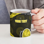 Personalized Richmond Football Ceramic Mug Easter Egg Pattern Yellow Black Tribal Dot Art Style