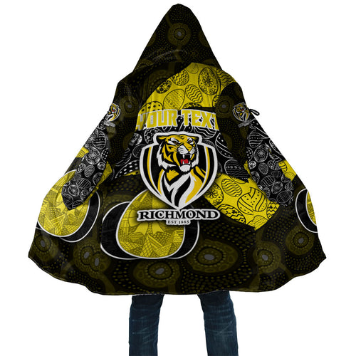 Personalized Richmond Football Cloak Easter Egg Pattern Yellow Black Tribal Dot Art Style