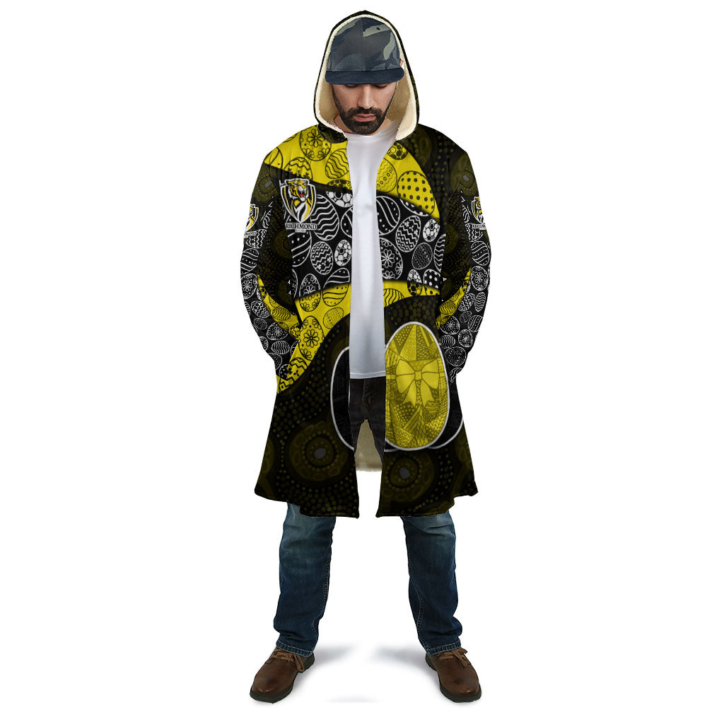 Personalized Richmond Football Cloak Easter Egg Pattern Yellow Black Tribal Dot Art Style