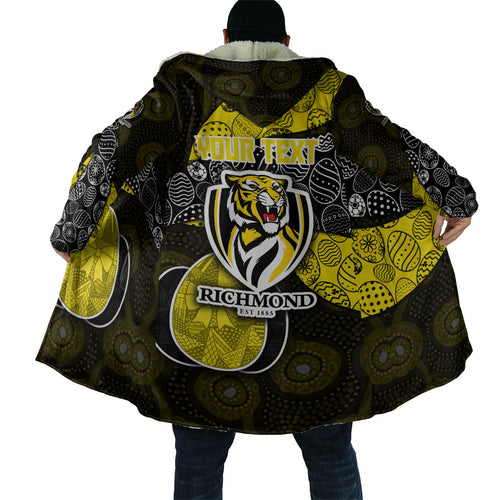 Personalized Richmond Football Cloak Easter Egg Pattern Yellow Black Tribal Dot Art Style