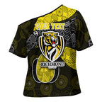 Personalized Richmond Football Cross Shoulder Shirt Easter Egg Pattern Yellow Black Tribal Dot Art Style