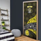 Personalized Richmond Football Door Cover Easter Egg Pattern Yellow Black Tribal Dot Art Style