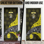 Personalized Richmond Football Door Cover Easter Egg Pattern Yellow Black Tribal Dot Art Style
