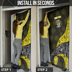 Personalized Richmond Football Door Cover Easter Egg Pattern Yellow Black Tribal Dot Art Style