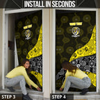 Personalized Richmond Football Door Cover Easter Egg Pattern Yellow Black Tribal Dot Art Style