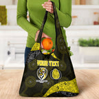 Personalized Richmond Football Grocery Bag Easter Egg Pattern Yellow Black Tribal Dot Art Style