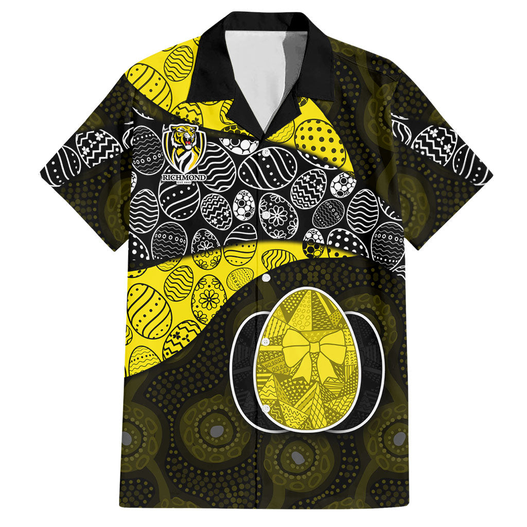 Personalized Richmond Football Hawaiian Shirt Easter Egg Pattern Yellow Black Tribal Dot Art Style