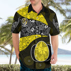 Personalized Richmond Football Hawaiian Shirt Easter Egg Pattern Yellow Black Tribal Dot Art Style