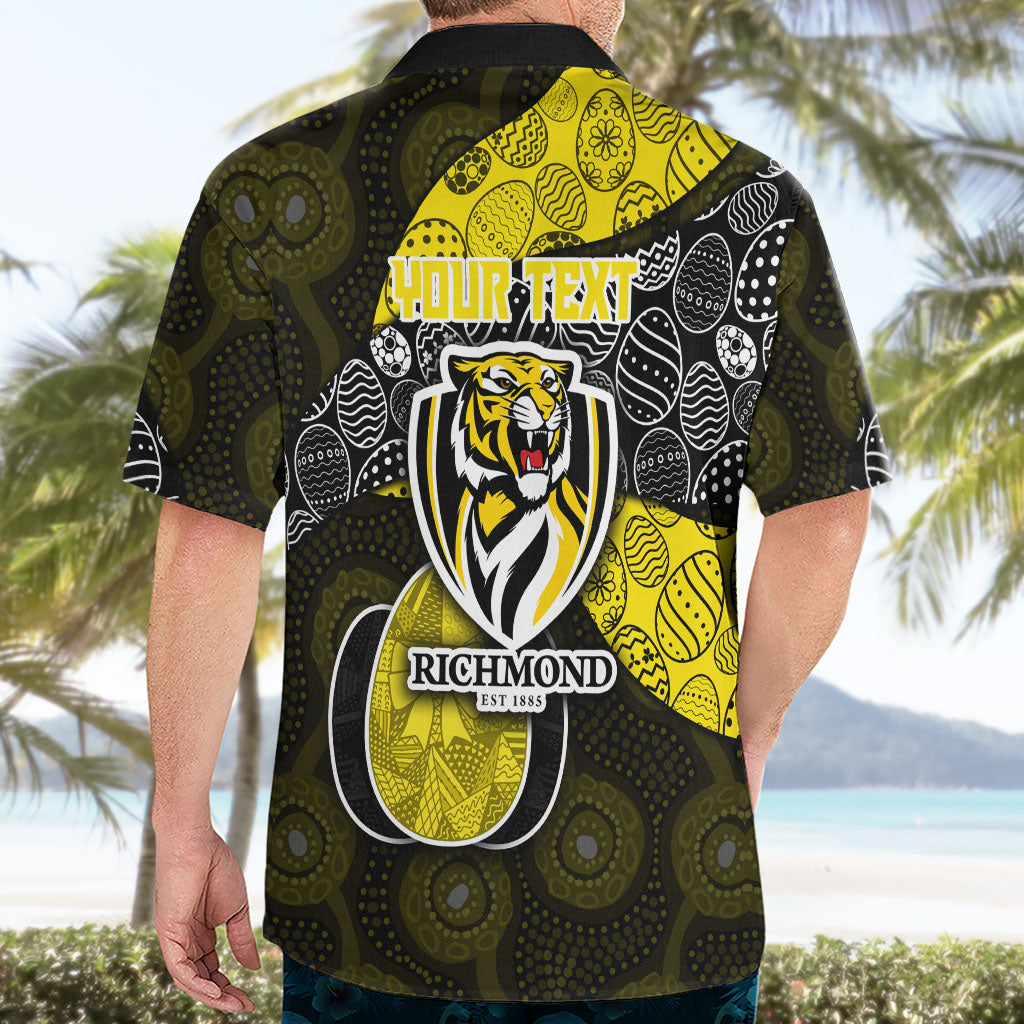 Personalized Richmond Football Hawaiian Shirt Easter Egg Pattern Yellow Black Tribal Dot Art Style