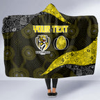 Personalized Richmond Football Hooded Blanket Easter Egg Pattern Yellow Black Tribal Dot Art Style