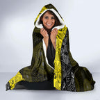 Personalized Richmond Football Hooded Blanket Easter Egg Pattern Yellow Black Tribal Dot Art Style