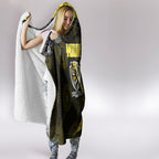 Personalized Richmond Football Hooded Blanket Easter Egg Pattern Yellow Black Tribal Dot Art Style