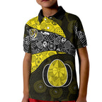 Personalized Richmond Football Kid Polo Shirt Easter Egg Pattern Yellow Black Tribal Dot Art Style