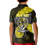 Personalized Richmond Football Kid Polo Shirt Easter Egg Pattern Yellow Black Tribal Dot Art Style