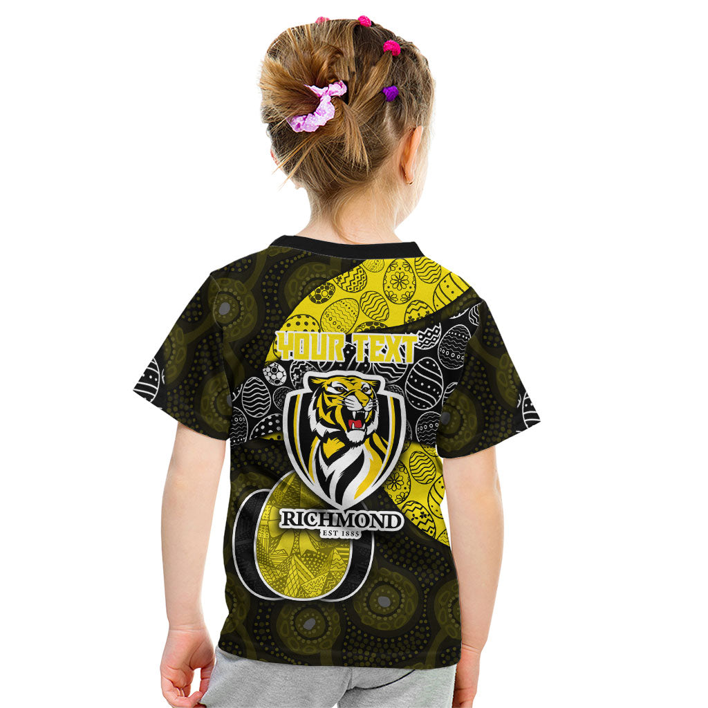 Personalized Richmond Football Kid T Shirt Easter Egg Pattern Yellow Black Tribal Dot Art Style