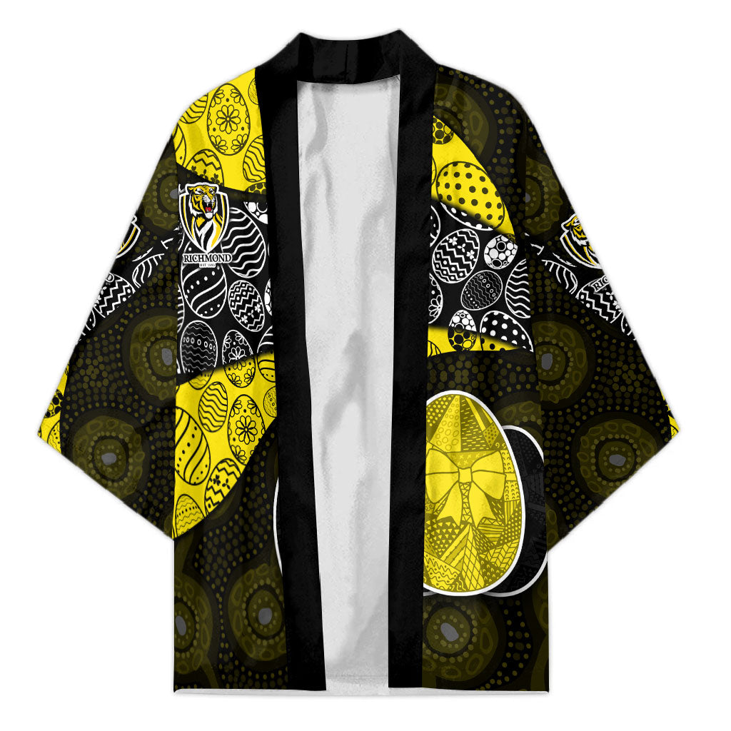 Personalized Richmond Football Kimono Easter Egg Pattern Yellow Black Tribal Dot Art Style