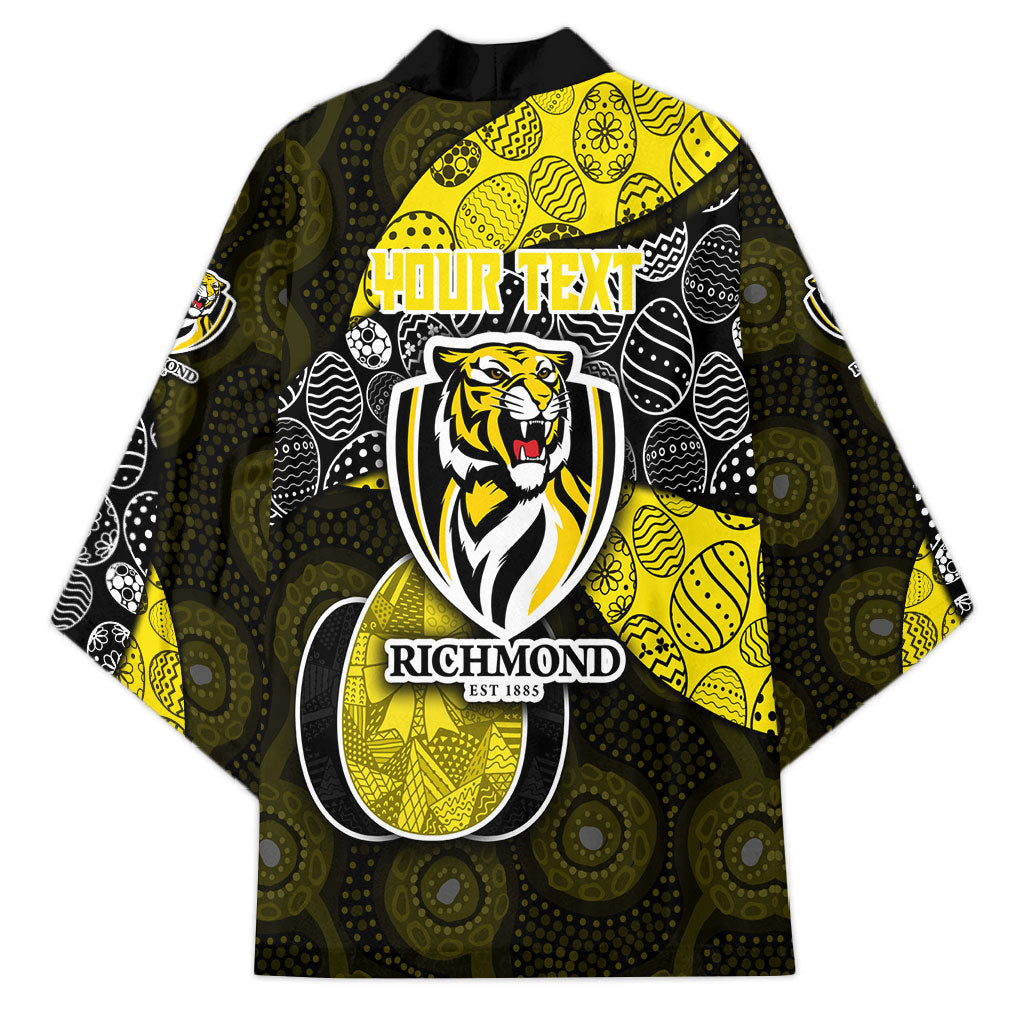 Personalized Richmond Football Kimono Easter Egg Pattern Yellow Black Tribal Dot Art Style