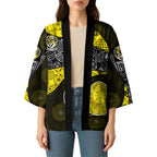 Personalized Richmond Football Kimono Easter Egg Pattern Yellow Black Tribal Dot Art Style