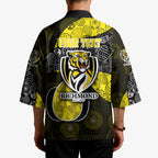 Personalized Richmond Football Kimono Easter Egg Pattern Yellow Black Tribal Dot Art Style