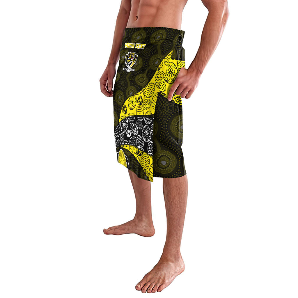 Personalized Richmond Football Lavalava Easter Egg Pattern Yellow Black Tribal Dot Art Style