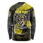 Personalized Richmond Football Long Sleeve Shirt Easter Egg Pattern Yellow Black Tribal Dot Art Style