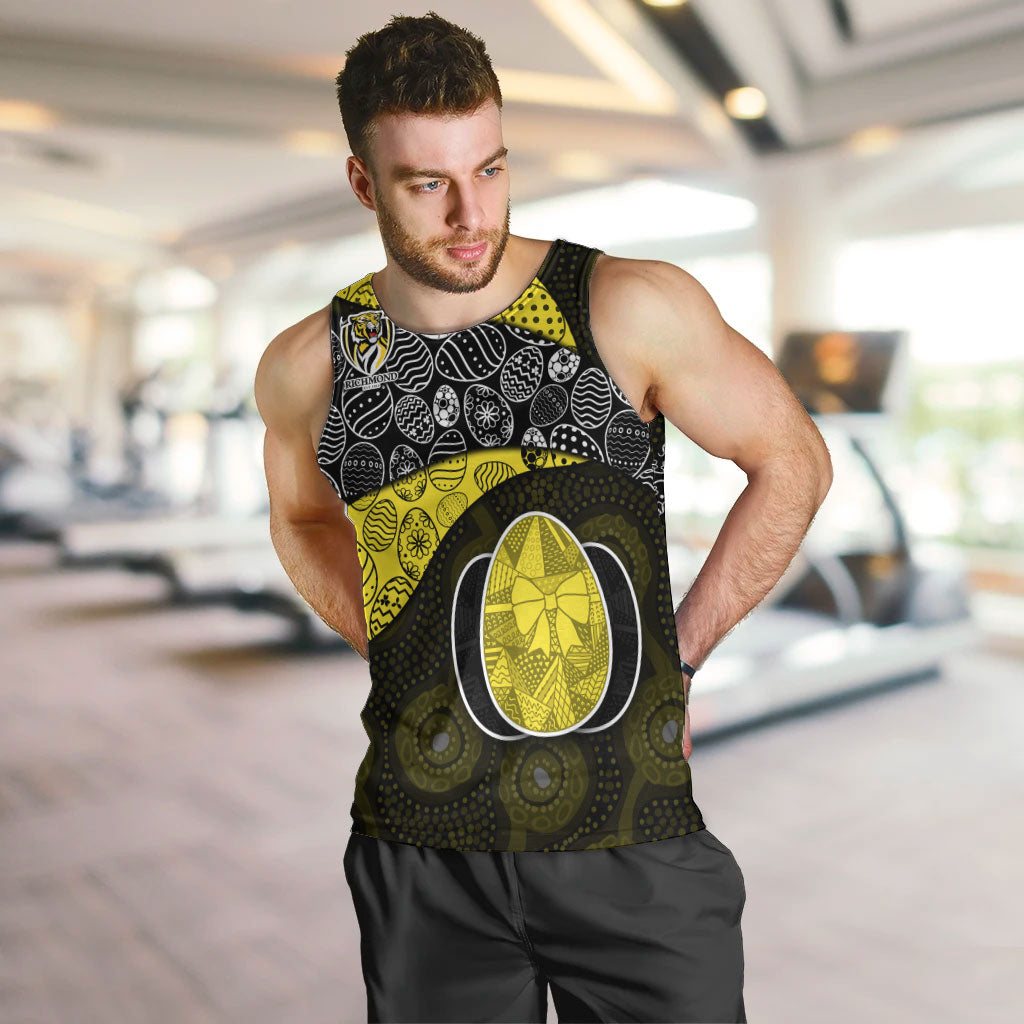 Personalized Richmond Football Men Tank Top Easter Egg Pattern Yellow Black Tribal Dot Art Style