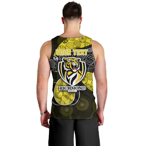Personalized Richmond Football Men Tank Top Easter Egg Pattern Yellow Black Tribal Dot Art Style