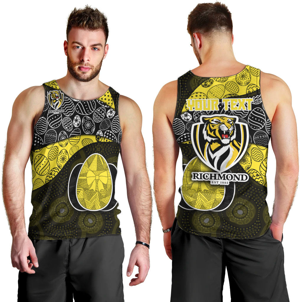Personalized Richmond Football Men Tank Top Easter Egg Pattern Yellow Black Tribal Dot Art Style