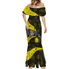 Personalized Richmond Football Mermaid Dress Easter Egg Pattern Yellow Black Tribal Dot Art Style
