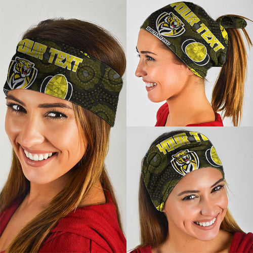 Personalized Richmond Football Neck Gaiter Easter Egg Pattern Yellow Black Tribal Dot Art Style