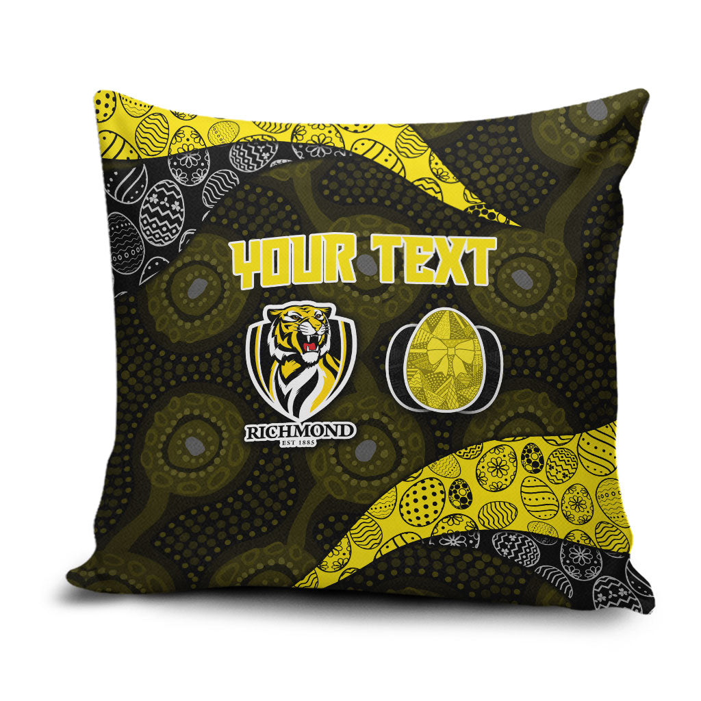 Personalized Richmond Football Pillow Cover Easter Egg Pattern Yellow Black Tribal Dot Art Style