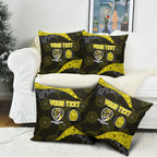 Personalized Richmond Football Pillow Cover Easter Egg Pattern Yellow Black Tribal Dot Art Style