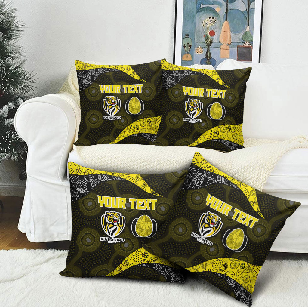 Personalized Richmond Football Pillow Cover Easter Egg Pattern Yellow Black Tribal Dot Art Style