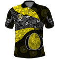 Personalized Richmond Football Polo Shirt Easter Egg Pattern Yellow Black Tribal Dot Art Style