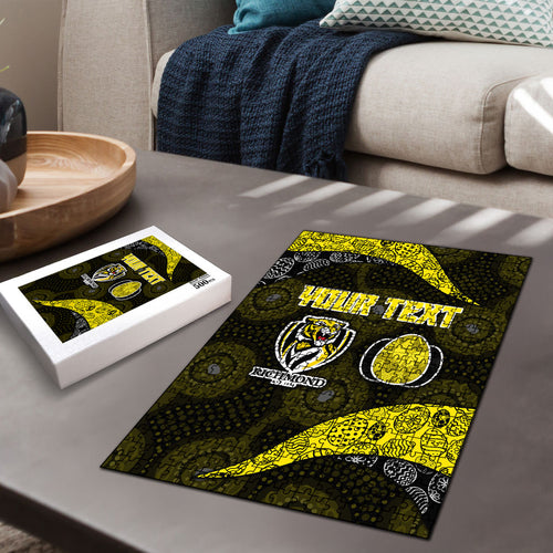 Personalized Richmond Football Puzzle Easter Egg Pattern Yellow Black Tribal Dot Art Style