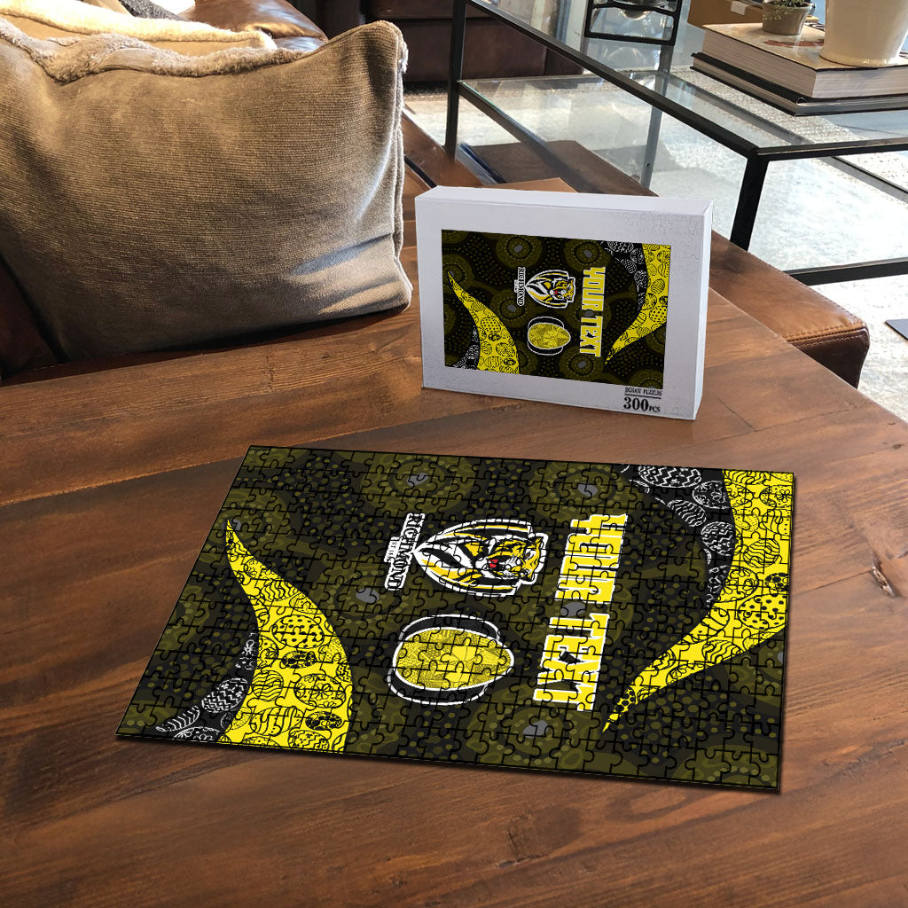 Personalized Richmond Football Puzzle Easter Egg Pattern Yellow Black Tribal Dot Art Style