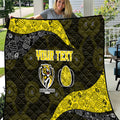 Personalized Richmond Football Quilt Easter Egg Pattern Yellow Black Tribal Dot Art Style