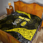 Personalized Richmond Football Quilt Easter Egg Pattern Yellow Black Tribal Dot Art Style
