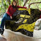 Personalized Richmond Football Quilt Easter Egg Pattern Yellow Black Tribal Dot Art Style