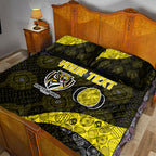 Personalized Richmond Football Quilt Bed Set Easter Egg Pattern Yellow Black Tribal Dot Art Style