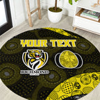 Personalized Richmond Football Round Carpet Easter Egg Pattern Yellow Black Tribal Dot Art Style