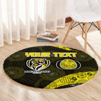 Personalized Richmond Football Round Carpet Easter Egg Pattern Yellow Black Tribal Dot Art Style