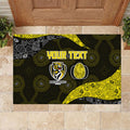 Personalized Richmond Football Rubber Doormat Easter Egg Pattern Yellow Black Tribal Dot Art Style